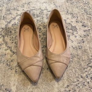 Nude Suede Flats